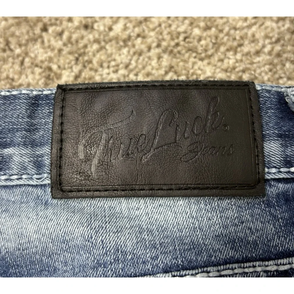 True Luck Mens Premium Denim Straight Stretch Casual Jeans Size 34x30 - Picture 7 of 8